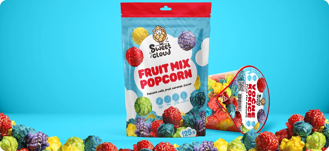 Fruit Mix kokice - doypack i čaša